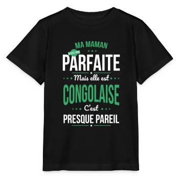 Ma maman n'est pas parfaite - Congolaise - T-shirt bio MINI CREATOR Stanley/Stella Enfant - noir - Devant - Mikhail (115cm)