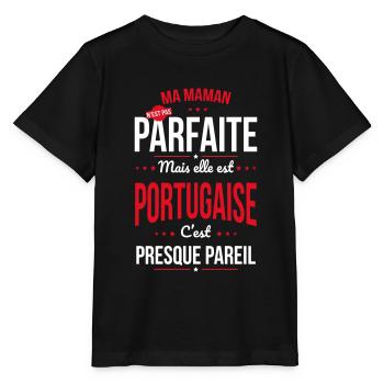 Ma maman n'est pas parfaite - Portugaise - T-shirt bio MINI CREATOR Stanley/Stella Enfant - noir - Devant - Mikhail (115cm)