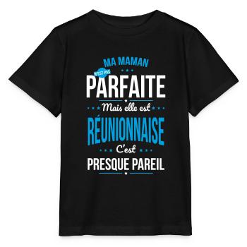 Ma maman n'est pas parfaite - Réunionnaise - T-shirt bio MINI CREATOR Stanley/Stella Enfant - noir - Devant - Mikhail (115cm)