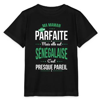 Ma maman n'est pas parfaite - Sénégalaise - T-shirt bio MINI CREATOR Stanley/Stella Enfant - noir - Devant - Mikhail (115cm)