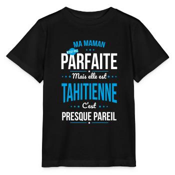 Ma maman n'est pas parfaite - Tahitienne - T-shirt bio MINI CREATOR Stanley/Stella Enfant - noir - Devant - Mikhail (115cm)