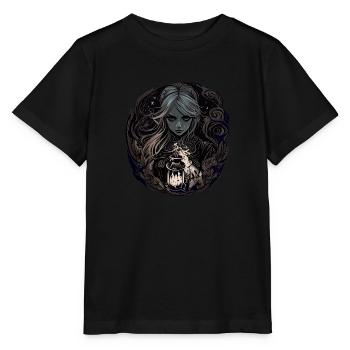 Gloomy Beautiful Witch / Wicca - Stanley/Stella MINI CREATOR Kids’ T-Shirt - black - Front - Mikhail (115cm)