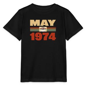 49th Birthday May Vintage 1974 Gift Idea - Stanley/Stella MINI CREATOR Kids’ T-Shirt - black - Front - Mikhail (115cm)