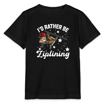 Zipline Hobby Zip Line Leisure Forest Nature - Stanley/Stella MINI CREATOR Kids’ T-Shirt - black - Front - Mikhail (115cm)
