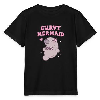 Lamantin mignon avec bikini Curvy Mermaid Funny - T-shirt bio MINI CREATOR Stanley/Stella Enfant - noir - Devant - Mikhail (115cm)