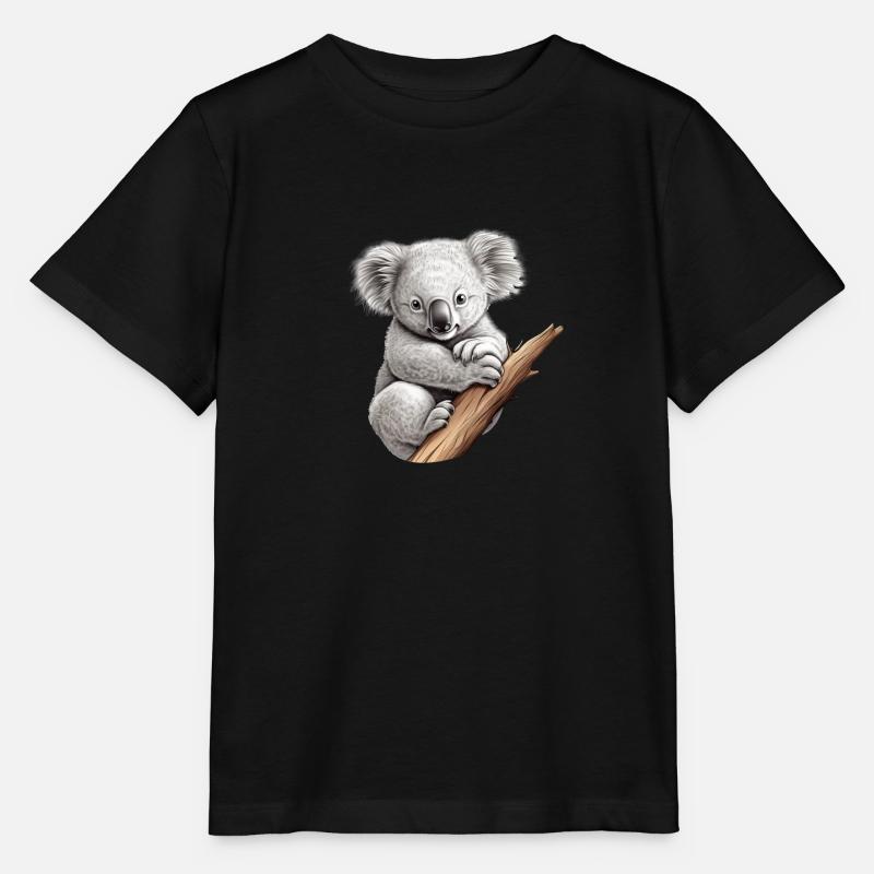 Süßer Koala mit Stamm Tier Australien Koala-Bär - Stanley/Stella Kinder T-Shirt MINI CREATOR - Schwarz