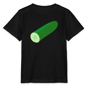 gurken cucumber cucumbers veggie gemuese vegetable - Stanley/Stella Kinder T-Shirt MINI CREATOR  - Schwarz - Vorne - Mikhail (115cm)