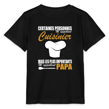 Cuisine shirt • Papa • Cuisinier Cadeau - T-shirt bio MINI CREATOR Stanley/Stella Enfant - noir - Devant - Mikhail (115cm)