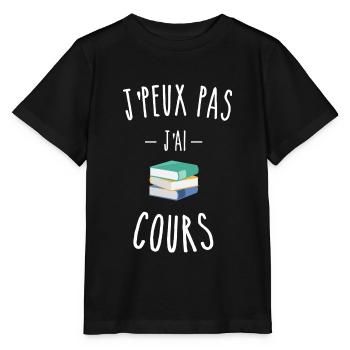 je peux pas j'ai cours - école - lycée - T-shirt bio MINI CREATOR Stanley/Stella Enfant - noir - Devant - Mikhail (115cm)