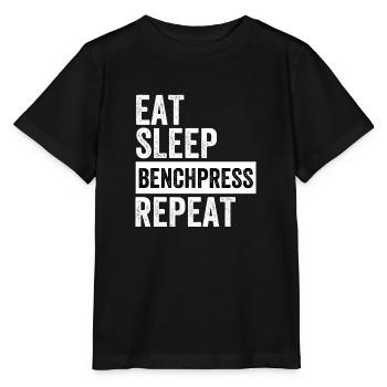 Répétition du développé couché Eat Sleep - T-shirt bio MINI CREATOR Stanley/Stella Enfant - noir - Devant - Mikhail (115cm)
