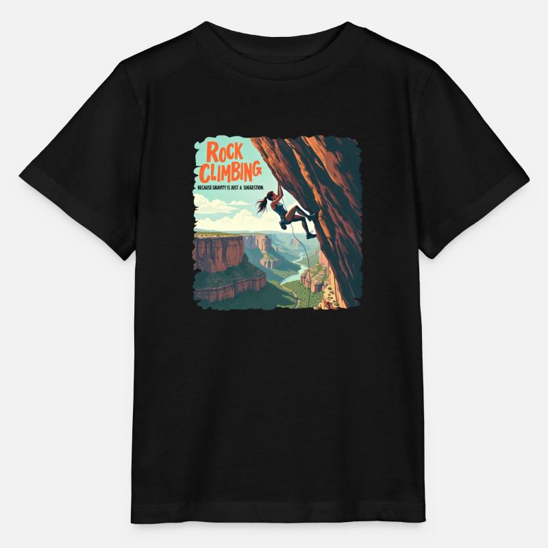 Klettern - Because Gravity Is Just a Suggestion - Stanley/Stella Kinder T-Shirt MINI CREATOR  - Schwarz