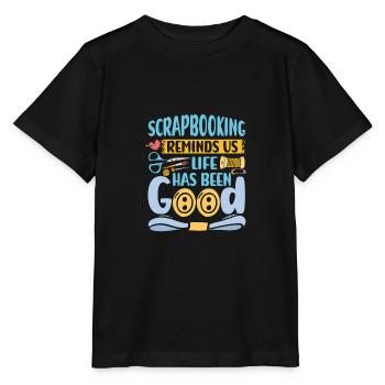 Scrapbooking Reminds Us Life Has Been Good - Stanley/Stella Kinder T-Shirt MINI CREATOR  - Schwarz - Vorne - Mikhail (115cm)