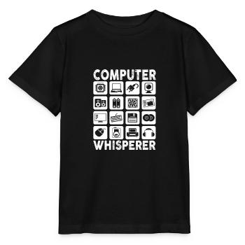 Computer Whisperer IT Tech Support Network - Stanley/Stella MINI CREATOR Kids’ T-Shirt - black - Front - Mikhail (115cm)
