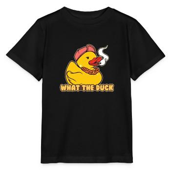 Rubber Duckie What The Duck Lover - Stanley/Stella MINI CREATOR Kids’ T-Shirt - black - Front - Mikhail (115cm)