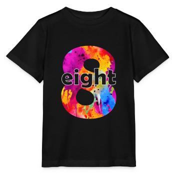 EIGHT 8 YEARS BOY 8TH BIRTHDAY - Stanley/Stella MINI CREATOR Kids’ T-Shirt - black - Front - Mikhail (115cm)