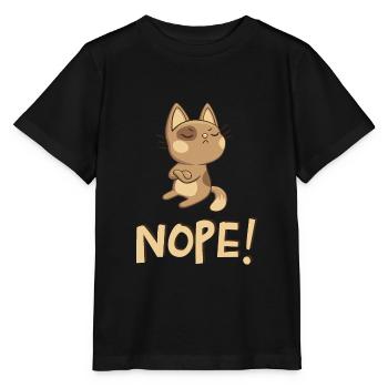 nope chat - T-shirt bio MINI CREATOR Stanley/Stella Enfant - noir - Devant - Mikhail (115cm)
