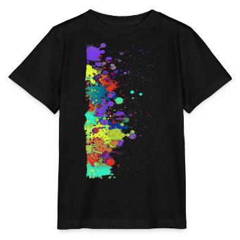 Peinture Splat Peinture / blob - T-shirt bio MINI CREATOR Stanley/Stella Enfant - noir - Devant - Mikhail (115cm)