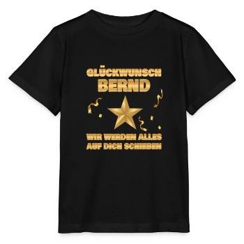 Kollegin Bernd - Stanley/Stella Kinder T-Shirt MINI CREATOR  - Schwarz - Vorne - Mikhail (115cm)
