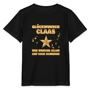 Kollegin Claas - Stanley/Stella Kinder T-Shirt MINI CREATOR  - Schwarz - Vorne - Mikhail (115cm)