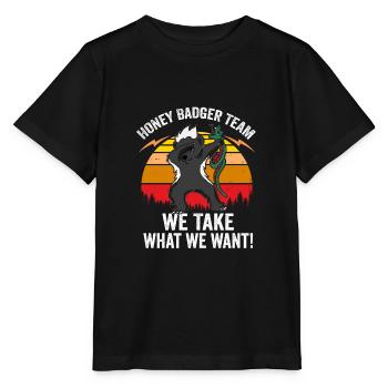 Cadeau de produit Team Honey Badger pour Dabbing Animal - T-shirt bio MINI CREATOR Stanley/Stella Enfant - noir - Devant - Mikhail (115cm)