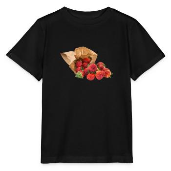strawberry erdbeeren veggie gemuese fruits60 - Stanley/Stella Kinder T-Shirt MINI CREATOR  - Schwarz - Vorne - Mikhail (115cm)