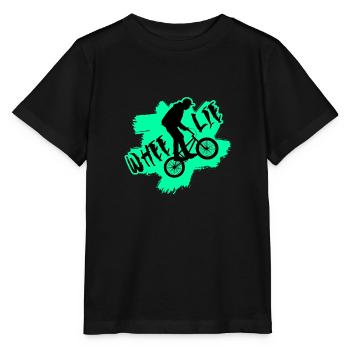 Bicycle BMX MTB WHEELIE - Stanley/Stella MINI CREATOR Kids’ T-Shirt - black - Front - Mikhail (115cm)