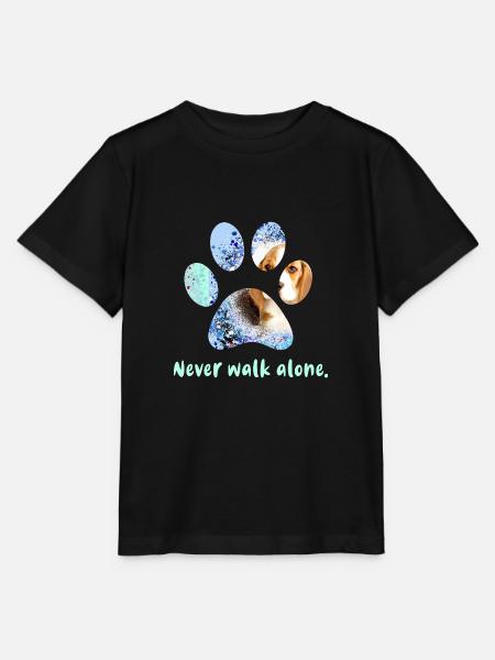 never walk alone,,pfote,hund,beagle,pastell - Stanley/Stella Kinder T-Shirt MINI CREATOR - Schwarz