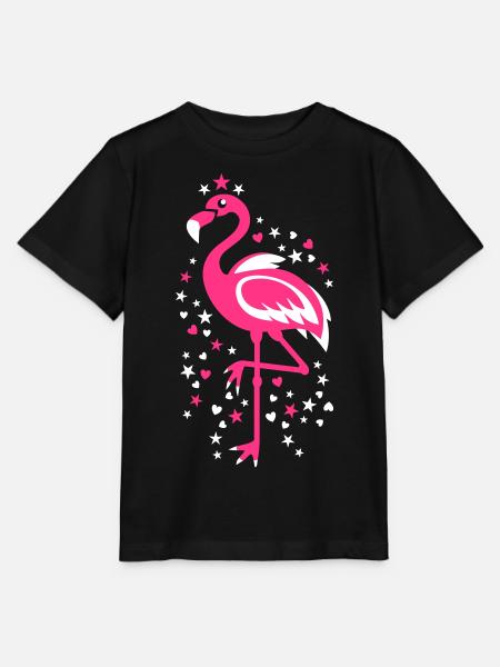 Flamingo Pink Magic Exsotic Bird Star Vogel Sterne - Stanley/Stella Kinder T-Shirt MINI CREATOR - Schwarz