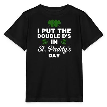 J’ai mis le double D à la Saint-Paddy - T-shirt bio MINI CREATOR Stanley/Stella Enfant - noir - Devant - Mikhail (115cm)