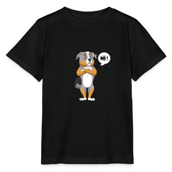 Australian Shepherd Hund - Australian Shepherd - Stanley/Stella Kinder T-Shirt MINI CREATOR  - Schwarz - Vorne - Mikhail (115cm)