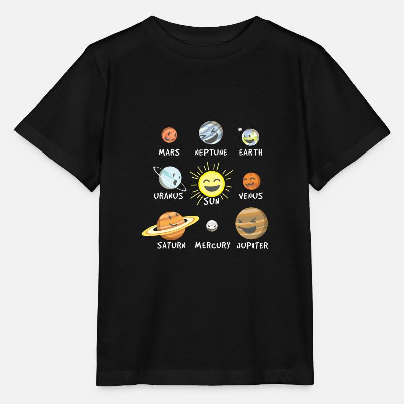 Système solaire drôle - T-shirt bio MINI CREATOR Stanley/Stella Enfant - noir