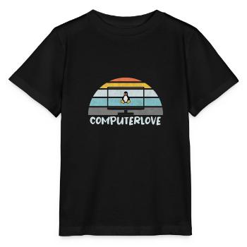 LINUX PENGUIN PROGRAMMER TUX PC COMPUTERLOVE - Stanley/Stella MINI CREATOR Kids’ T-Shirt - black - Front - Mikhail (115cm)