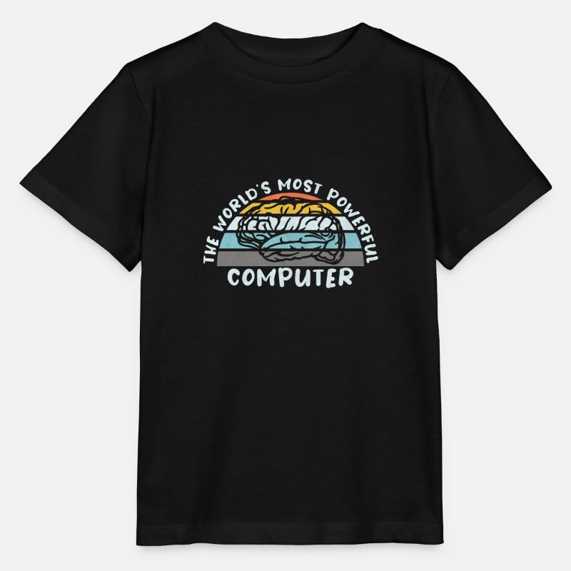 COMPUTER GEHIRN LINUX SUPERBRAIN GEEK VINTAGE TECH - Stanley/Stella Kinder T-Shirt MINI CREATOR - Schwarz