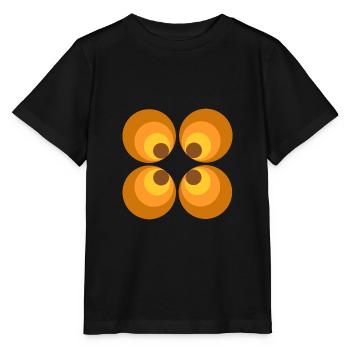 70er Jahre Blume Muster - Stanley/Stella Kinder T-Shirt MINI CREATOR  - Schwarz - Vorne - Mikhail (115cm)