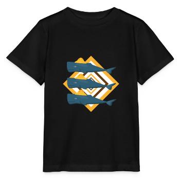 Herbst Wale im Sturm. - Stanley/Stella Kinder T-Shirt MINI CREATOR  - Schwarz - Vorne - Mikhail (115cm)