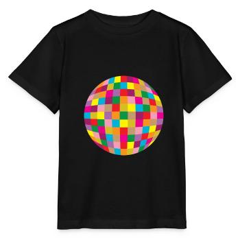 Boule disco - T-shirt bio MINI CREATOR Stanley/Stella Enfant - noir - Devant - Mikhail (115cm)