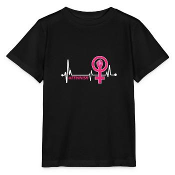 Feminism Heartbeat - Stanley/Stella MINI CREATOR Kids’ T-Shirt - black - Front - Mikhail (115cm)