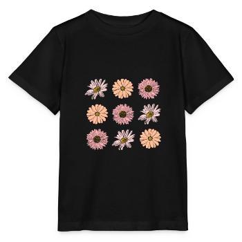 Blume pastell Blume Blumen pastell Blumen flieder - Stanley/Stella Kinder T-Shirt MINI CREATOR  - Schwarz - Vorne - Mikhail (115cm)