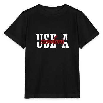 Utilisation sarcastique d’un préservatif - T-shirt bio MINI CREATOR Stanley/Stella Enfant - noir - Devant - Mikhail (115cm)