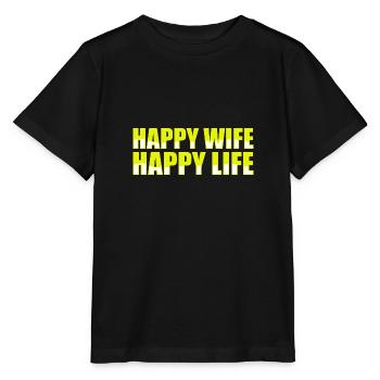 Happy Wife Happy Life Engagement Marriage - Stanley/Stella Kinder T-Shirt MINI CREATOR  - Schwarz - Vorne - Mikhail (115cm)