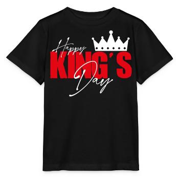 Happy king's day. Fête des rois. Roi pour un jour. - T-shirt bio MINI CREATOR Stanley/Stella Enfant - noir - Devant - Mikhail (115cm)