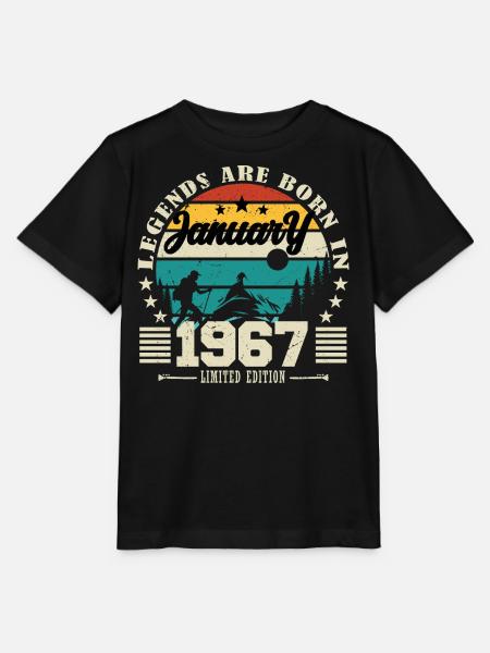 January 1967. Birthday gift January 1967. - Stanley/Stella MINI CREATOR Kids’ T-Shirt - black