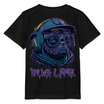 Pug Life - Stanley/Stella Kinder T-Shirt MINI CREATOR  - Schwarz - Vorne - Mikhail (115cm)