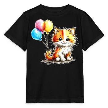 Kitten - Stanley/Stella MINI CREATOR Kids’ T-Shirt - black - Front - Mikhail (115cm)