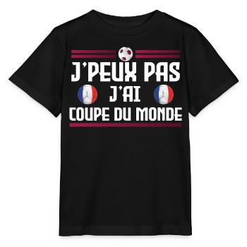 Je peux pas j'ai coupe du monde - T-shirt bio MINI CREATOR Stanley/Stella Enfant - noir - Devant - Mikhail (115cm)