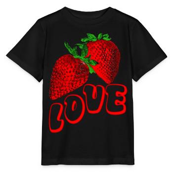 Les fraises juteuses aiment les fruits mûrs juteux - T-shirt bio MINI CREATOR Stanley/Stella Enfant - noir - Devant - Mikhail (115cm)