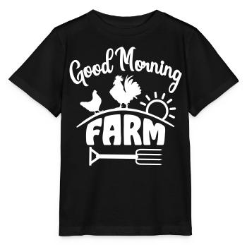 Farm Farmer Agriculture Farm Chicken Rooster - Stanley/Stella MINI CREATOR Kids’ T-Shirt - black - Front - Mikhail (115cm)
