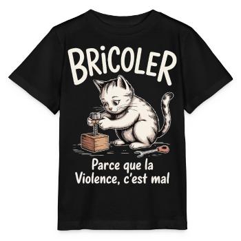 Tinkering, because violence is bad - Stanley/Stella MINI CREATOR Kids’ T-Shirt - black - Front - Mikhail (115cm)