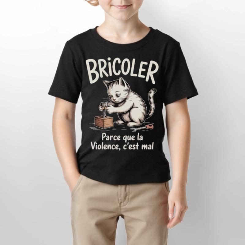Bricoler, parce que la violence c’est mal T-shirt bio MINI CREATOR Stanley/Stella Enfant