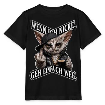 Wenn ich Nicke, Geh einfach weg - Stanley/Stella Kinder T-Shirt MINI CREATOR  - Schwarz - Vorne - Mikhail (115cm)